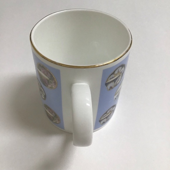 Porcelain Teacup Motif The British Museum Bone China Blue Coffee Cup Gilded Gold - Picture 11 of 12